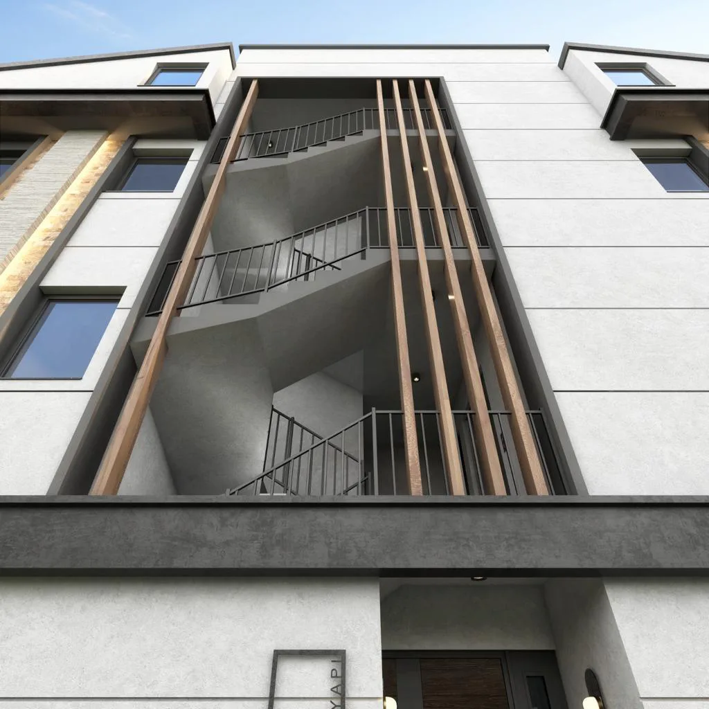 Esen & Hill blok cephesinde açık merdiven detayı