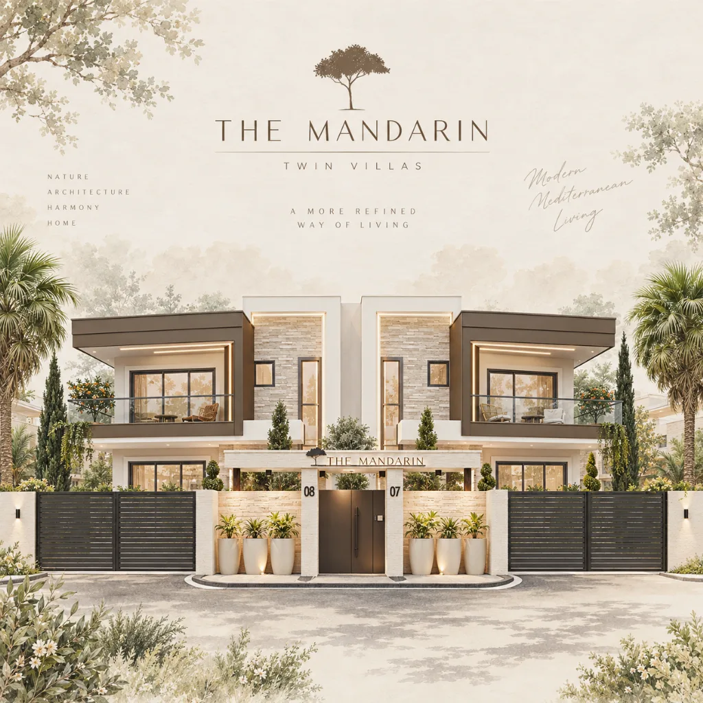The Mandarin ikiz villa ön cephesi