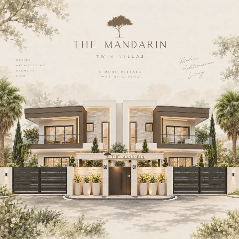 The Mandarin ikiz villa ön cephesi